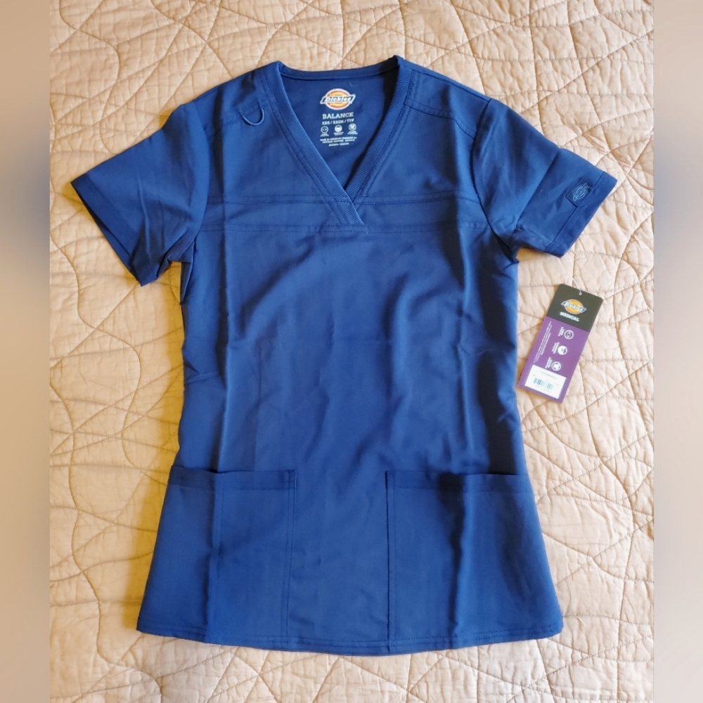 Dickies Navy Blue Scrub Top